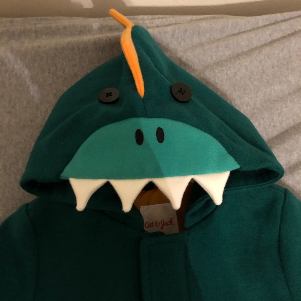 Adorable Cat & Jack 2T Dinosaur Pea Coat  & hood